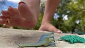 Feet Trampled Dinosaurs Porn - Giantess Crushes Dinos and Throws Them Off Ledge - Eye Candy Toes |  Clips4sale.com