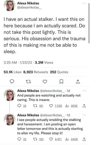 Alexa Nikolas Lesbian - Alexa Nikolas - outspoken advocate for former child stars - posted  yesterday about having a very scary stalker. I hope she is able to get help  and support. : r/Fauxmoi