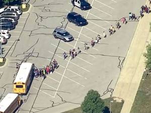 Middle School Bus Porn - PHOTO: Students are loaded onto school buses at Noblesville West Middle  School in Noblesville,