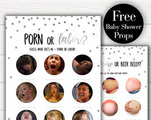 Blue Hair Glitter Porn - Twin Pack Silver Glitter Porn or Labour Baby & Baby Bump or Beer Belly, Baby