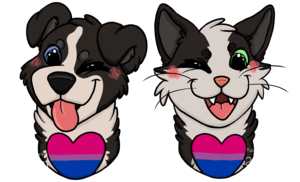 Australian Shepherd Furry Gay Porn - Happy Pride Month!!! Doodled some pride pets to celebrate and thought I'd  share the bi set I made with y'all. Planning to do pan, omni, and poly  soon. :) : r/bisexual