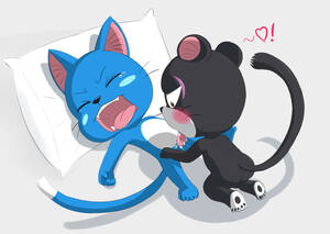 Fairy Tail Happy Gay Porn - Rule 34 - ! 2boys anthro anus ass balls black fur blue fur blush closed  eyes crying cum cum in mouth cum inside cum on balls cum on penis cum on  tongue