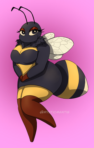 Insect Furry Porn Human - 203708 - safe, artist:mysticmantis, oc, arthropod, bee, insect, anthro,  2022, black eyes, breasts, butt, curvy, eyeshadow, female, gradient  background, huge breasts, huge butt, insect wings, looking at you, makeup,  no mouth, no