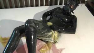 Clear Latex Pee Porn - Girl In 2 Layers Of Latex Catsuits Black + Transparent With Gas Mask + Piss  - Free Porn Videos - YouPorn