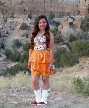 american indian girl nude model skirt - Traditional Authentic Native Designs by Irene Begay, Navajo.