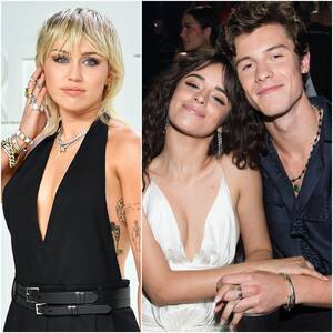 Miley Cyrus Backstage Sex Tape - Miley Cyrus Just Asked Shawn Mendes and Camila Cabello to Have a  'Three-Way' | Glamour