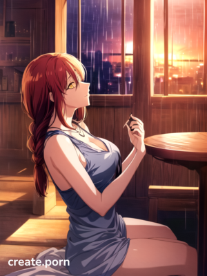 hentai cute ponytail - Sitting Down Legs Spread, Ponytail, Grabbing Boobs Hentai AI Porn