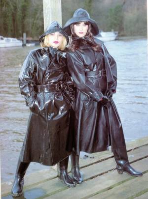 mature vintage raincoat - Head to toe rubber protection