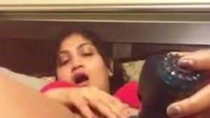 indian huge dildo - Indian girl talking dirty and masturbates with dildo