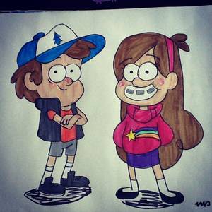 Mabel Friends Porn - Gravity Falls - Dipper and Mabel Pines drawing