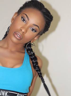 braids porn black - natural looking weave two braids natural makeup