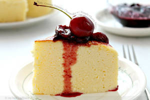 japanese creamy - Fluffy, Creamy Japanese Cheesecake with Simple Cherry Sauce