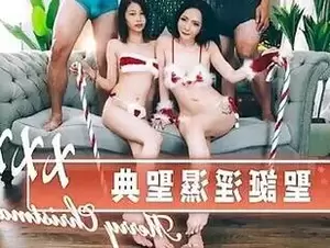 asian college group sex - Horny Orgy Party on Christmas Eve with 2 Asian College Girls - Group sex  with Asian Girls in amazing porn show - Sunporno