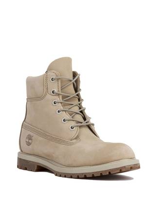 Flat Boots - Off White Nubuck Timberland 6-Inch Premium Waterproof Boots | Womens Shoes  | AKIRA