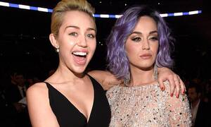 huge juicy boobs katy parry - Miley Cyrus fondles Katy Perry's breast at the Grammy Awards | Daily Mail  Online