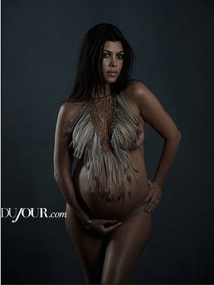 naked pregnant baby bump - Kourtney Kardashian Nude DuJour