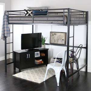 Bedroom S And M Porn - Amazon.com: WE Furniture Full Size Metal Loft Bed, Back: Kitchen & Dining