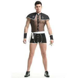 Male Cosplay Gay Porn - Men Mesh See-through Porn Costume Sexy Role Play Sailor Lingerie Set Male  Gay Nightclub Rave Outfit Erotic Devil Cosplay Uniform | Fruugo AU