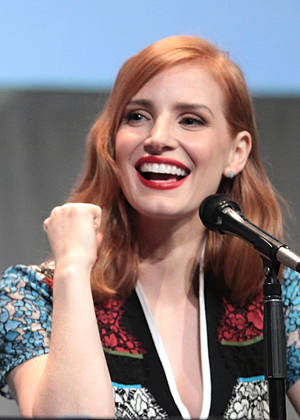 Cute Catholic Schoolgirl Porn - A head shot of Chastain as she laughs away from the camera