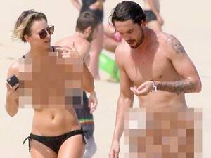 kaley cuoco topless beach boobs - Kaley Cuoco uploads spoof nude picture