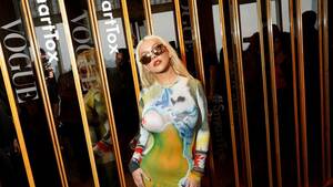 christina aguilera - Christina Aguilera Wears a Naked Illusion Dress to NYFW 2023