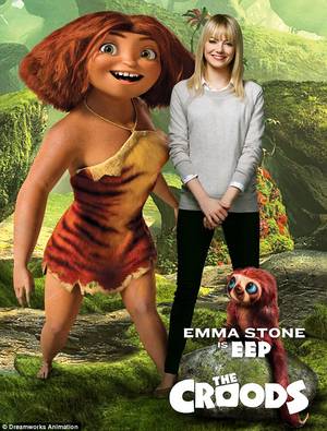 cave girl cartoon nude - Cave girl: Emma Stone stars in new animated feature The Croods
