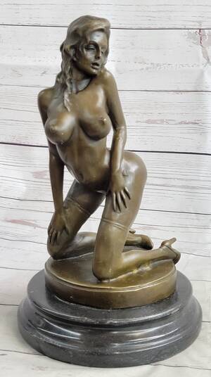 large nudist tits - Sexy Woman w/ Large Breast Bronze Sculpture Hand Made Sexual Sex Art Decor  Large â€“ Bronzhaus