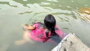 indian village girl bathing nude - Desi village girl fucked outdoors after washing clothes in the river |  AREA51.PORN