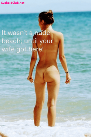 captions wife naked on the beach - Hotwife Nude Captions On Vacation - Cuckold Club