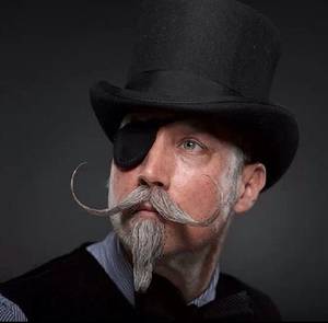 1910s Porn Curled Mustache - Handlebar Mustache and Top hat
