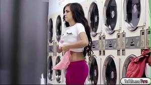 Annika Eve Anal - Brunette babe Annika Eve fucking a guy in the laundry shop - XVIDEOS.COM