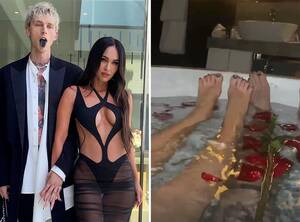 Megan Fox Porn Captions - Megan Fox shares intimate video of herself nude in the bath with fiancÃ©  Machine Gun Kelly after their engagement | The Sun
