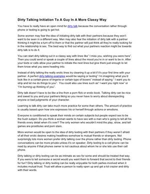 Men Dirty Talk Porn - Dirty Talking Initiation To A Guy In A More Classy WayYou have to really  have an ...