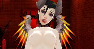 Game Female Porn - ... Mercy CowGirl Finale â€“ Game Girl from Waifu VR Sex Simulator Lewd  FRAGGY CGIGirl VR porn ...