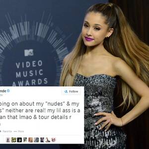 Nude Ariana Grande Porn - Ariana Grande naked photo leak â€“ Singer says her 'lil a** is a lot cuter  than that' - Mirror Online