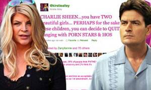 Kirstie Alley Porn - Kirstie Alley slams Charlie Sheen on Twitter: 'Stop spending time with  prostitutes!' | Daily Mail Online