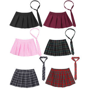 Catholic Schoolgirl Porn 500 - Women Short Skirt Plaid Pleated School Student Fit Costume Clubwear With  Necktie | eBay