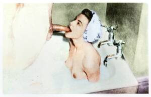 Colorized Vintage Porn - Rub-a-dub-dub getting blown in the tub [colorized] Porn Pic - EPORNER