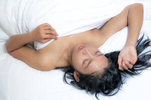 asian chicks sleeping - Beautiful Asian Girl Using Smart Phone in the Bed. Stock Image - Image of  innocent, evening: 169168697