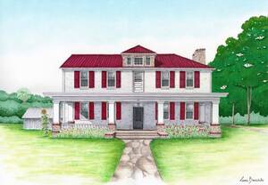 House Porn Drawings - Hand drawing I made of a beautiful century home in Ohio using ink pens,  markers and colored pencils :) : r/Houseporn