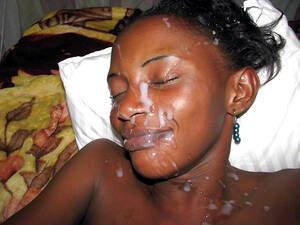 ebony face cumshot - Slutty black woman takes messy facial cumshot. Original image #2 @ BlackFuck