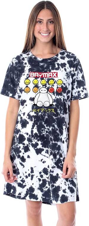 Bay Max Big Hero 6 Hiro Xxx Porn - Disney Womens' Big Hero 6 Movie Film Chibi Nightgown Sleep Pajama Shirt (XXX-Large)  Multicolored at Amazon Women's Clothing store