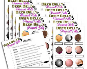 Dad Boy Porn - 10 Pack of Beer Belly or Pregnant Belly Baby Shower Game - Idea Quiz Boy  Girl