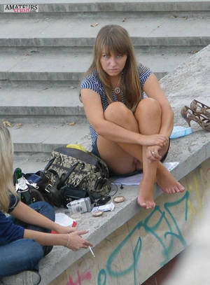 caught upskirt - Caught while taking a candid upskirt pic of a college girl sitting on the  ledge with