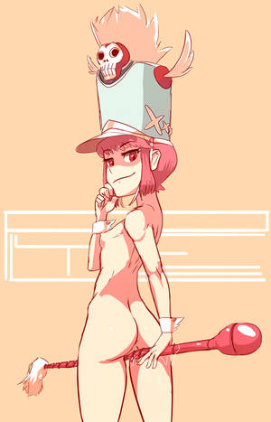 hentai pussy cum solo - anus ass baton cum flat_chest from_behind grinding hat highres  jakuzure_nonon kill_la_kill masturbation nipples nude pink_hair polyle