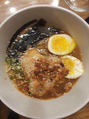 Amateur Food Porn - When we make ramen everything is from scratch. We boil the pork and chicken  bones for several days to make the stock and my husband makes the dough and  ...