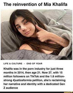 Mia Khalifa Porn Captions - The reinvention of Mia Khalifa LIFE & CULTURE - END OF YEAR Khalifa was in  the porn