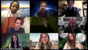 Ariana Grande Victoria Justice Elizabeth Gillies Porn - Ariana Grande celebrates 10-year anniversary of Victorious by reuniting  with Victoria Justice, more | Daily Mail Online