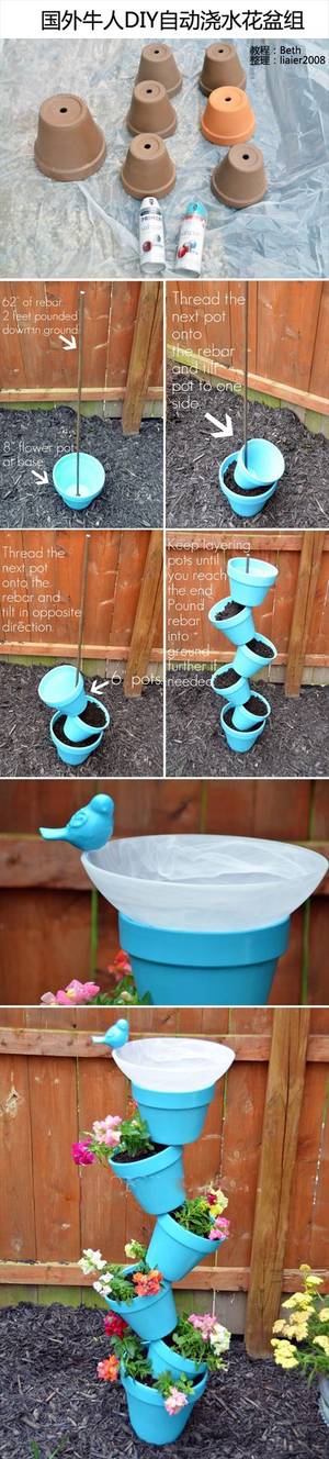 Bird Bath Porn - Topsy-Turvy Planter & Birdfeeder: very cute and inexpensive. Could forget  bird feeder and plant herbs