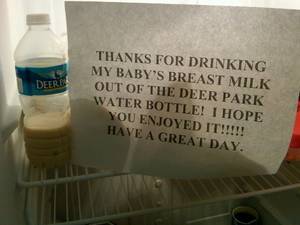 Caption Milk Theft - employee fridge theft